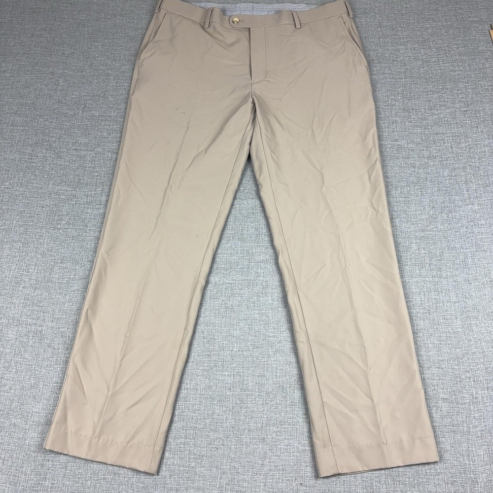 Peter Millar Pants Mens 36x32 Beige Chino Crown Sport Microfiber GolfStraight
